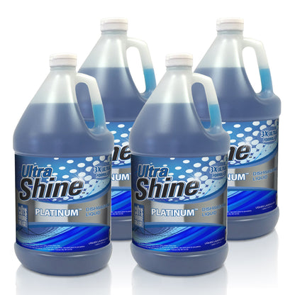 Ultra Shine™ 4 Pack 3X Platinum™ Dishwashing Liquid Grease Remover, 1 Gallon