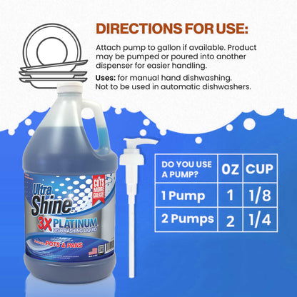 Ultra Shine™ 4 Pack 3X Platinum™ Dishwashing Liquid Grease Remover, 1 Gallon