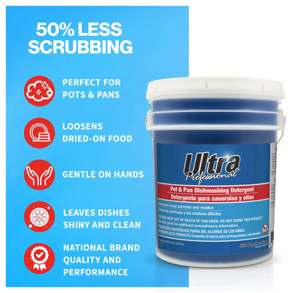 Ultra Professional™ 5 Gal Pots & Pans Dishwashing Detergent Fresh Scent, Blue