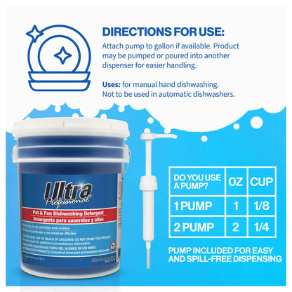 Ultra Professional™ 5 Gal Pots & Pans Dishwashing Detergent Fresh Scent, Blue