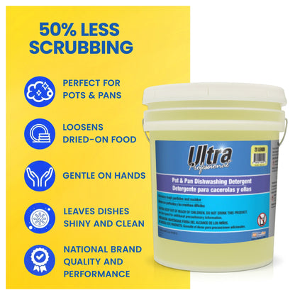 Ultra Professional™ 5 Gal Pots & Pans Dishwashing Detergent Lemon Scent, Yellow
