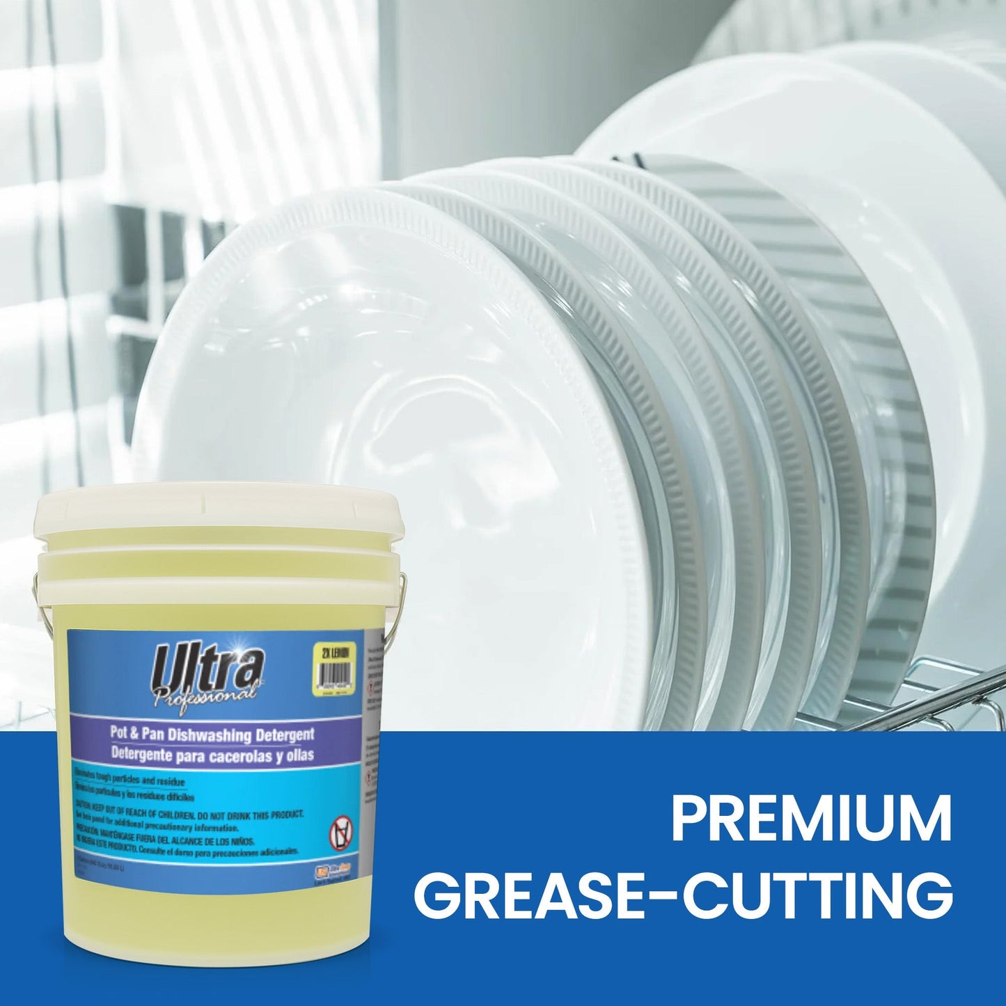 Ultra Professional™ 5 Gal Pots & Pans Dishwashing Detergent Lemon Scent, Yellow