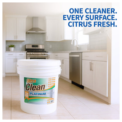 Ultra Clean Platinum Multipurpose Cleaner, Non-Abrasive, Citrus Scent, 5 Gallons