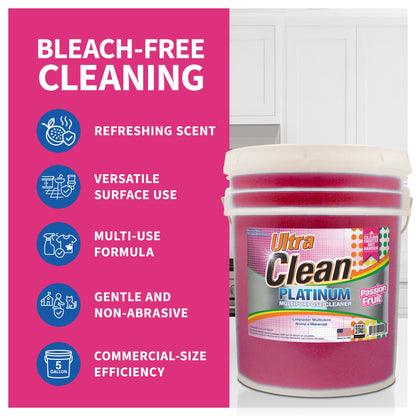 Ultra Clean Platinum Multipurpose Cleaner, Non-Abrasive, Passion Fruit, 5 Gal