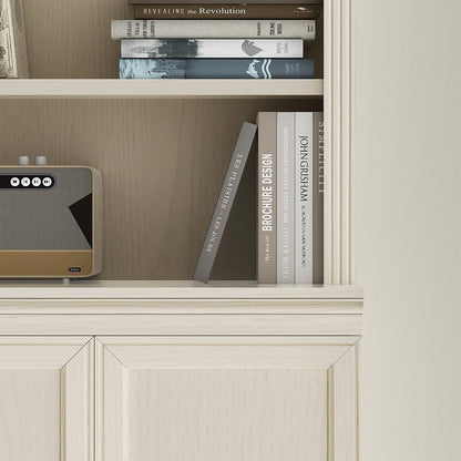 VAUXHILL & CO. Halston Multi-Depth Bookcase, Adjustable Shelving Unit, Doors, Cream