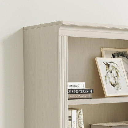 VAUXHILL & CO. Halston Multi-Depth Bookcase, Adjustable Shelving Unit, Doors, Cream