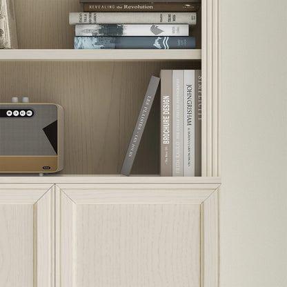 VAUXHILL & CO. Halston Standard Bookcase, Doors, Adjustable Shelf Unit, Cream