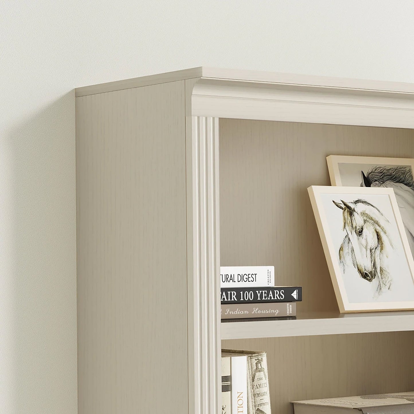 VAUXHILL & CO. Halston Standard Bookcase, Doors, Adjustable Shelf Unit, Cream