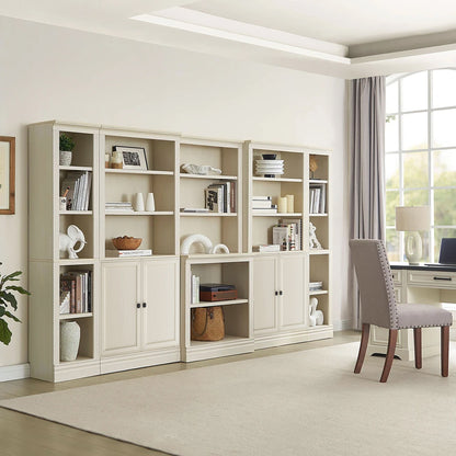 VAUXHILL & CO. Halston Standard Bookcase, Doors, Adjustable Shelf Unit, Cream