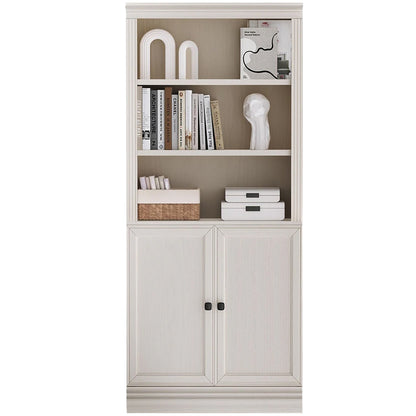 VAUXHILL & CO. Halston Standard Bookcase, Doors, Adjustable Shelf Unit, Cream