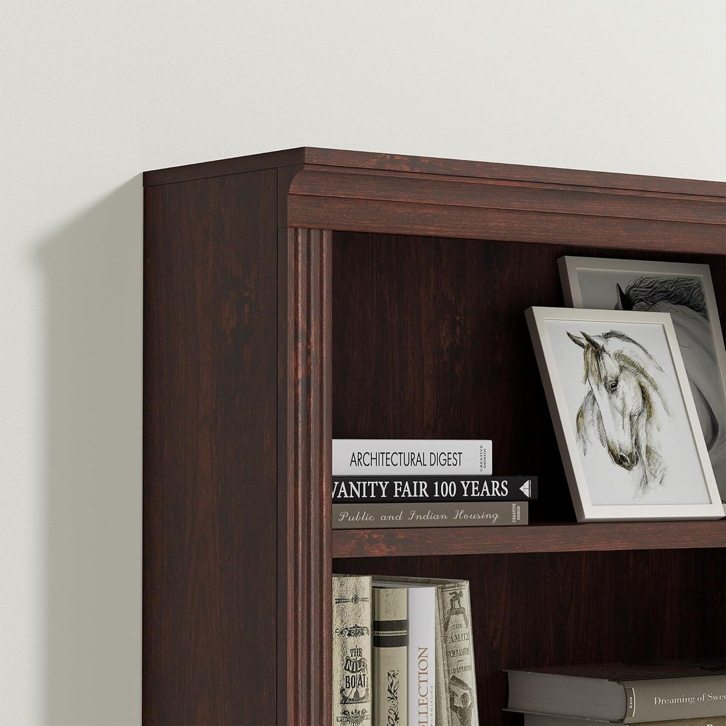 VAUXHILL & CO. Halston Standard Bookcase, Doors, Adjustable Shelf Unit, Cherry