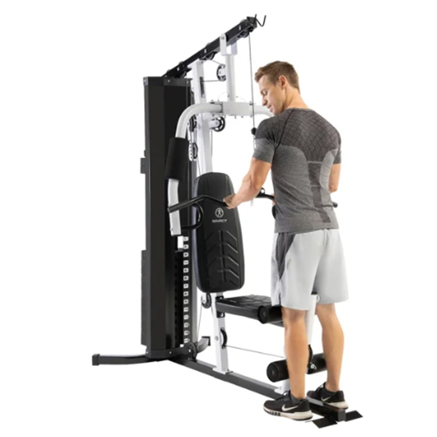 Marcy 150 lb Stack Home Gym, Full Body Strength Training Workout Machine, Black