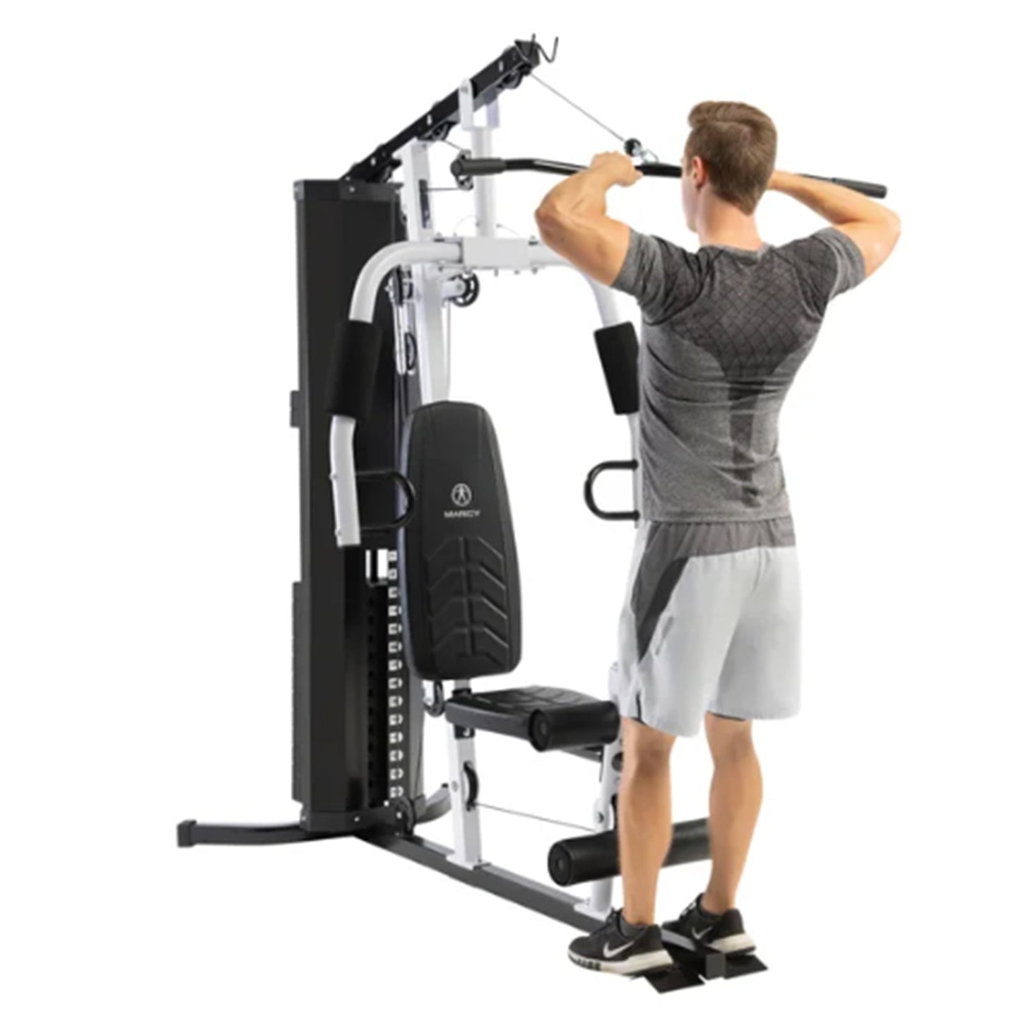 Marcy 150 lb Stack Home Gym, Full Body Strength Training Workout Machine, Black