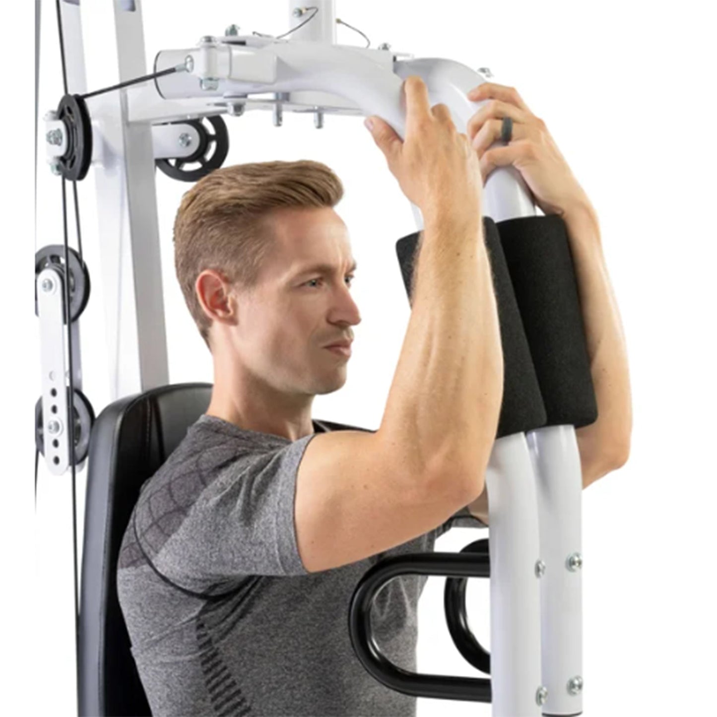 Marcy 150 lb Stack Home Gym, Full Body Strength Training Workout Machine, Black