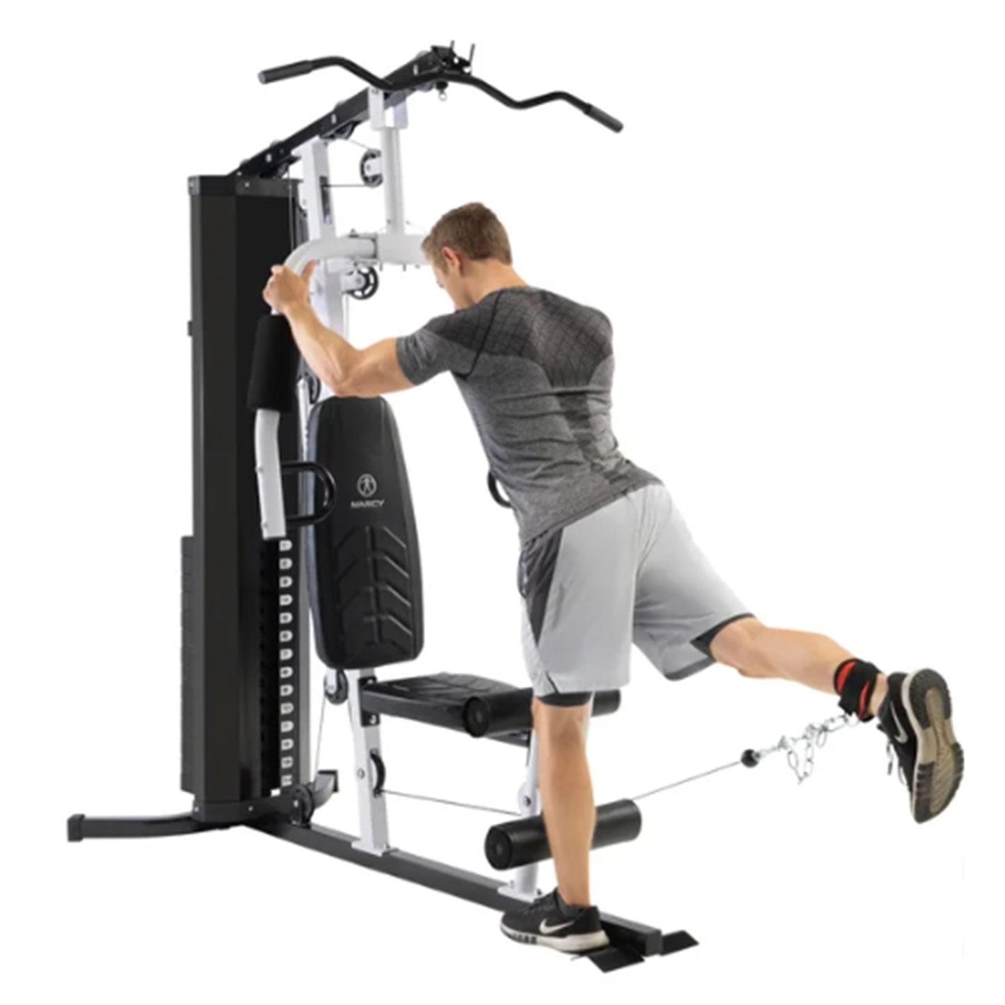 Marcy 150 lb Stack Home Gym, Full Body Strength Training Workout Machine, Black