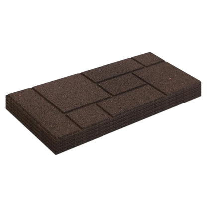 Garden Central 4 Pack 10" x 24" Cobblestone Stair Tread Decorative Panels, Brown