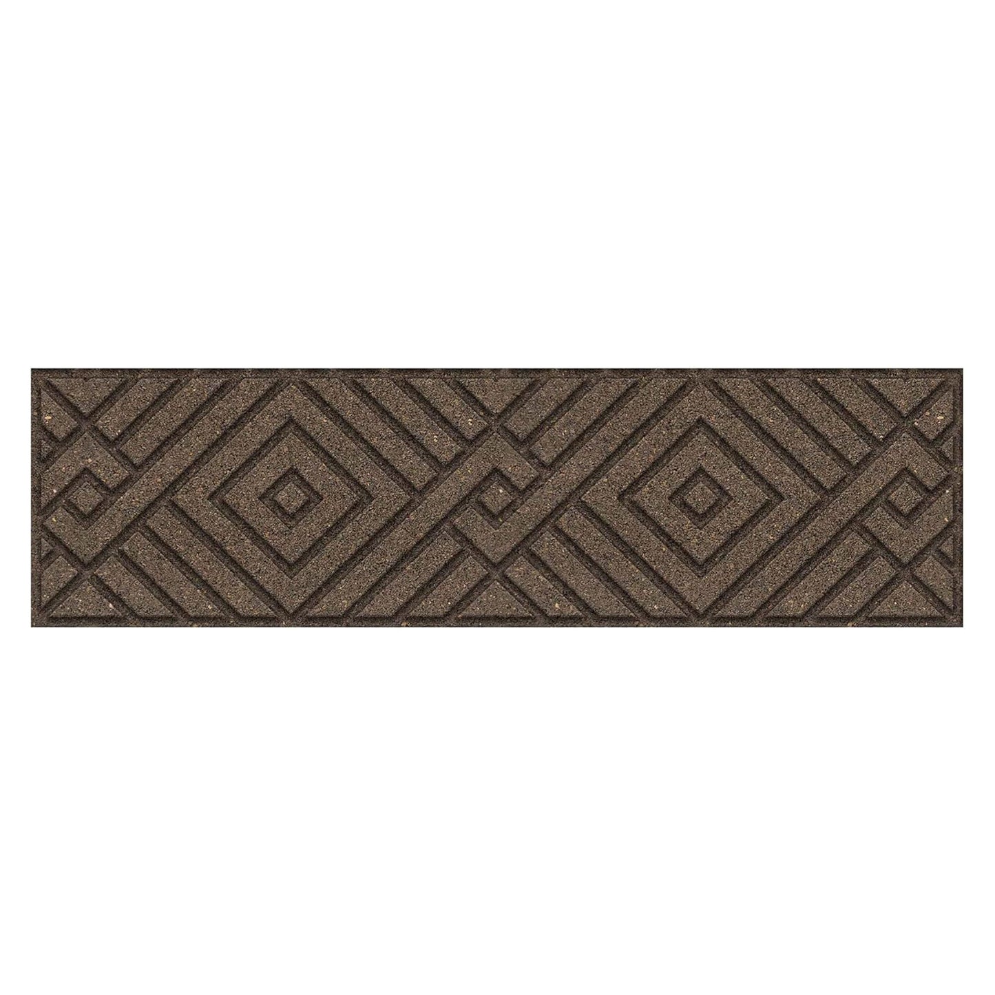 Garden Central 4 Pack 10"x36" Diamond Weave Stair Tread Decorative Panels, Brown
