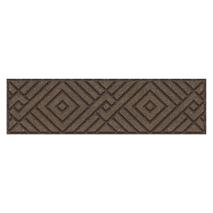 Garden Central 4 Pack 10"x36" Diamond Weave Stair Tread Decorative Panels, Brown