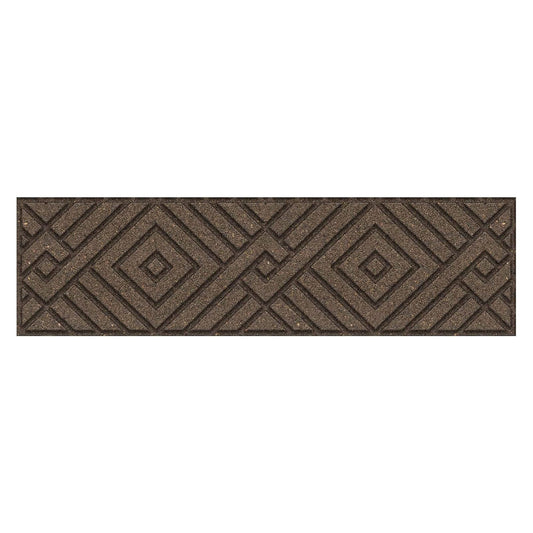 Garden Central 4 Pack 10"x36" Diamond Weave Stair Tread Decorative Panels, Brown