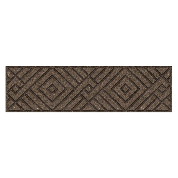 Garden Central 4 Pack 10"x36" Diamond Weave Stair Tread Decorative Panels, Brown