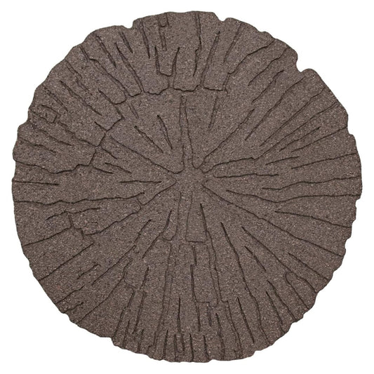 Garden Central 4 Pack 18x18" Cracked Log Round Decorative Stepping Stones, Brown