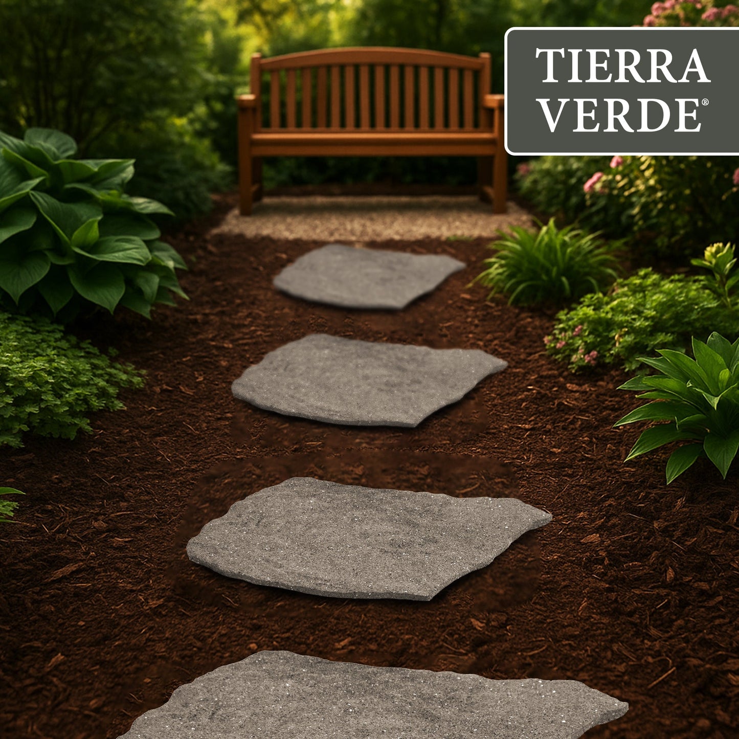 Garden Central 4 Pack 18"x22" Natural Rock Stepping Stones for Walkways, Grey
