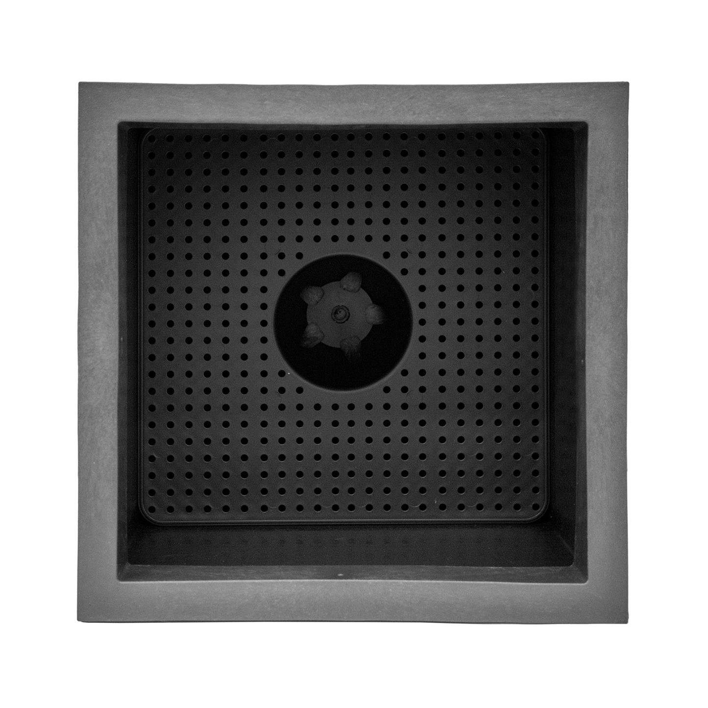 Tierra Verde 14" Citadel Serenity Outdoor Planter, Self Watering Design, Black