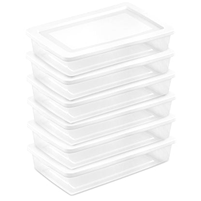 Sterilite 41 Qt Storage Box, Stackable Plastic Container, Home Organizer, 6 Pack