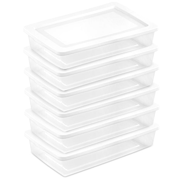 Sterilite 41 Qt Storage Box, Stackable Plastic Container, Home Organizer, 6 Pack