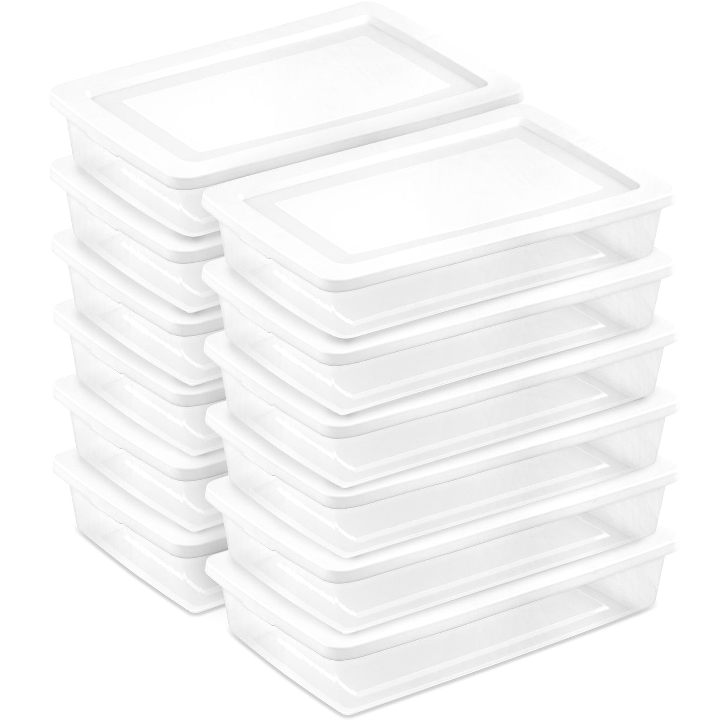 Sterilite 41 Qt Storage Box, Stackable Plastic Container Home Organizer, 12 Pack