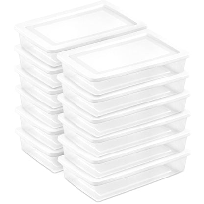Sterilite 41 Qt Storage Box, Stackable Plastic Container Home Organizer, 12 Pack