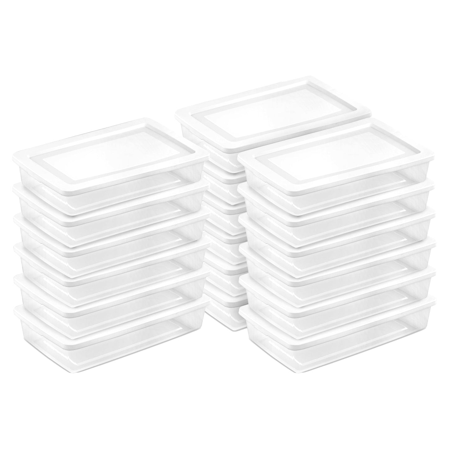 Sterilite 41 Qt Storage Box, Stackable Plastic Container Home Organizer, 18 Pack