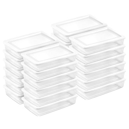Sterilite 41 Qt Storage Box, Stackable Plastic Container, Home Organizer, White
