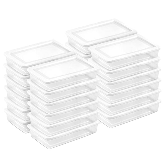 Sterilite 41 Qt Storage Box, Stackable Plastic Container, Home Organizer, White