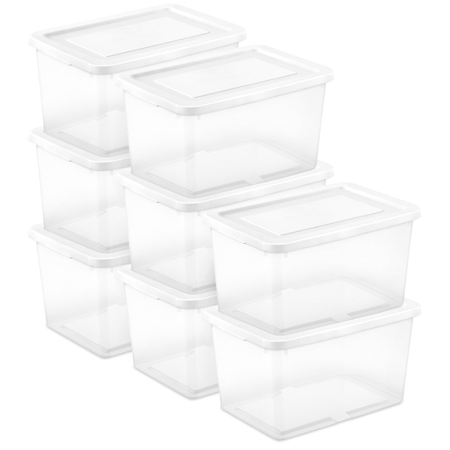 Sterilite 20 Qt Storage Box, Stackable Plastic Container, Home Organizer, 8 Pack