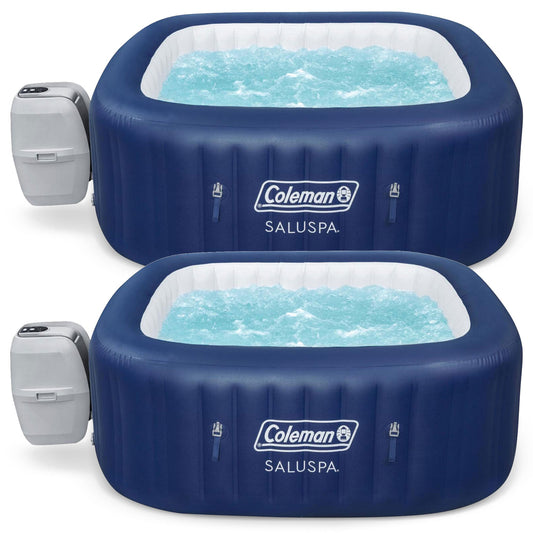 Coleman Atlantis AirJet Square Inflatable Hot Tub with EnergySense Cover, 2 Pack
