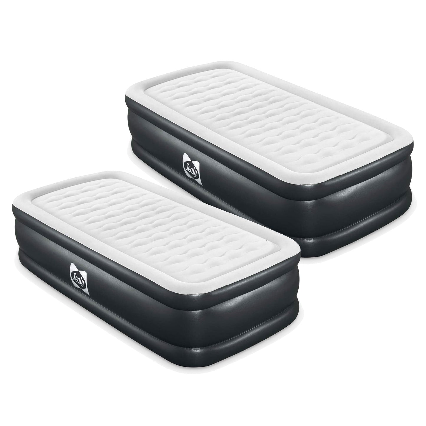 Sealy Tritech Twin 20" Air Mattress Bed 2 Person with Built-In AC Pump, 2 Pack