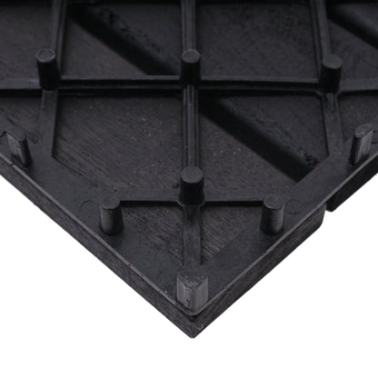Bliss Outdoors Hardwood 12-Slat Interlocking Wood Deck Tiles, Black, Set of 30