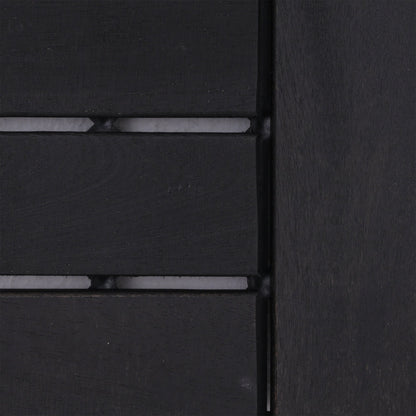Bliss Outdoors Hardwood 12-Slat Interlocking Wood Deck Tiles, Black, Set of 30