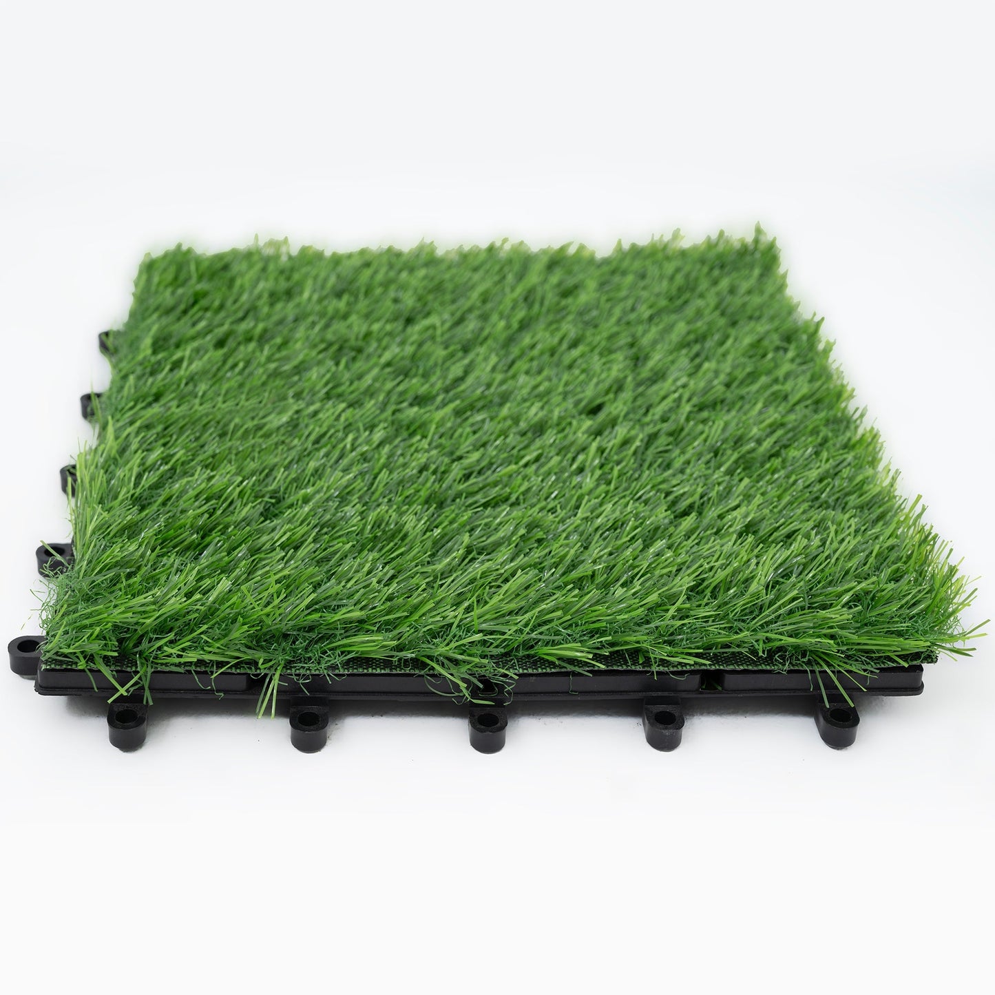 Bliss Outdoors 12"x12" Artificial PP Grass Interlocking Tiles, Green, Set of 10