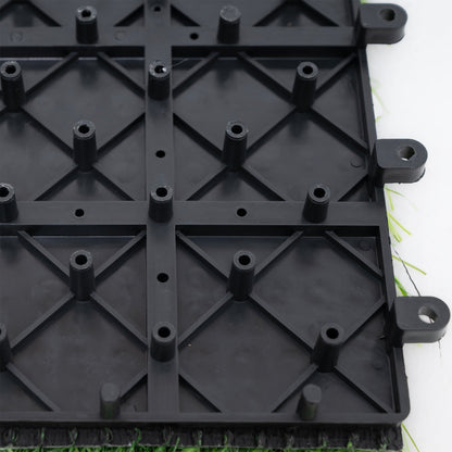 Bliss Outdoors 12"x12" Artificial PP Grass Interlocking Tiles, Green, Set of 10
