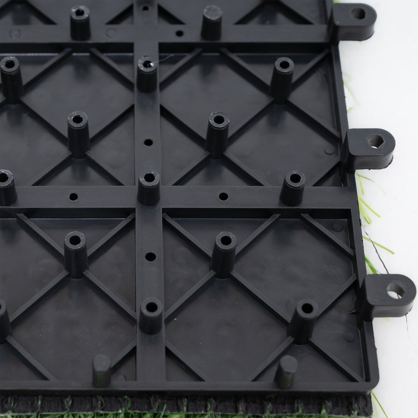 Bliss Outdoors 12"x12" Artificial PP Grass Interlocking Tiles, Green, Set of 30