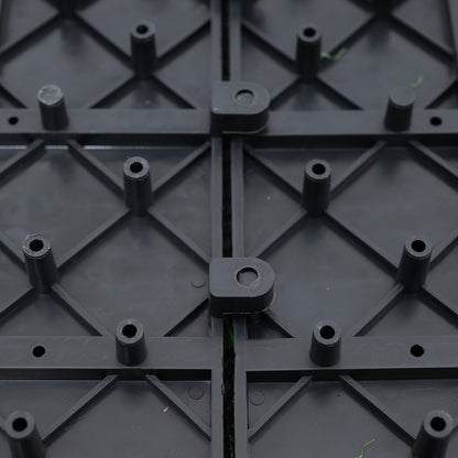 Bliss Outdoors 12"x12" Artificial PP Grass Interlocking Tiles, Green, Set of 30