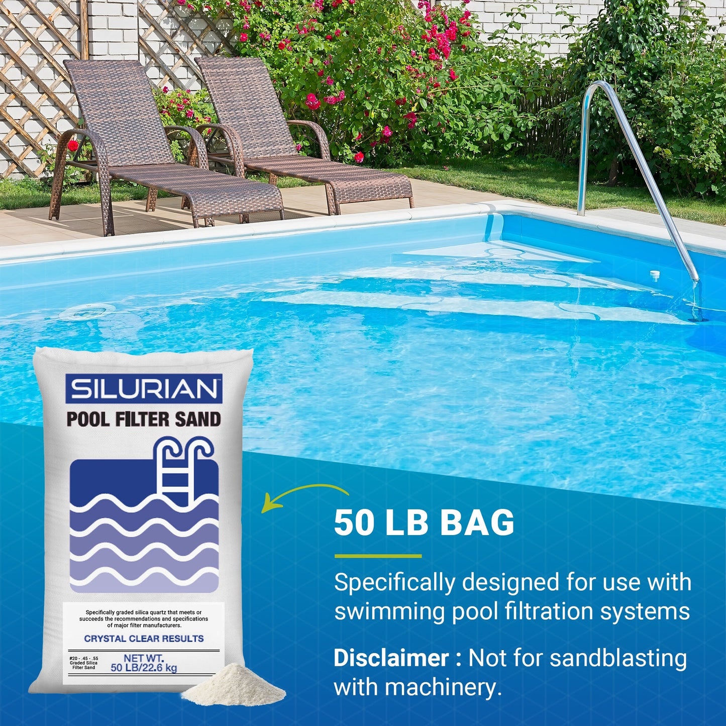 U.S. Silica 2 Pack SILURIAN 20 Grade Pool Filter Sand for Optimal Filtration