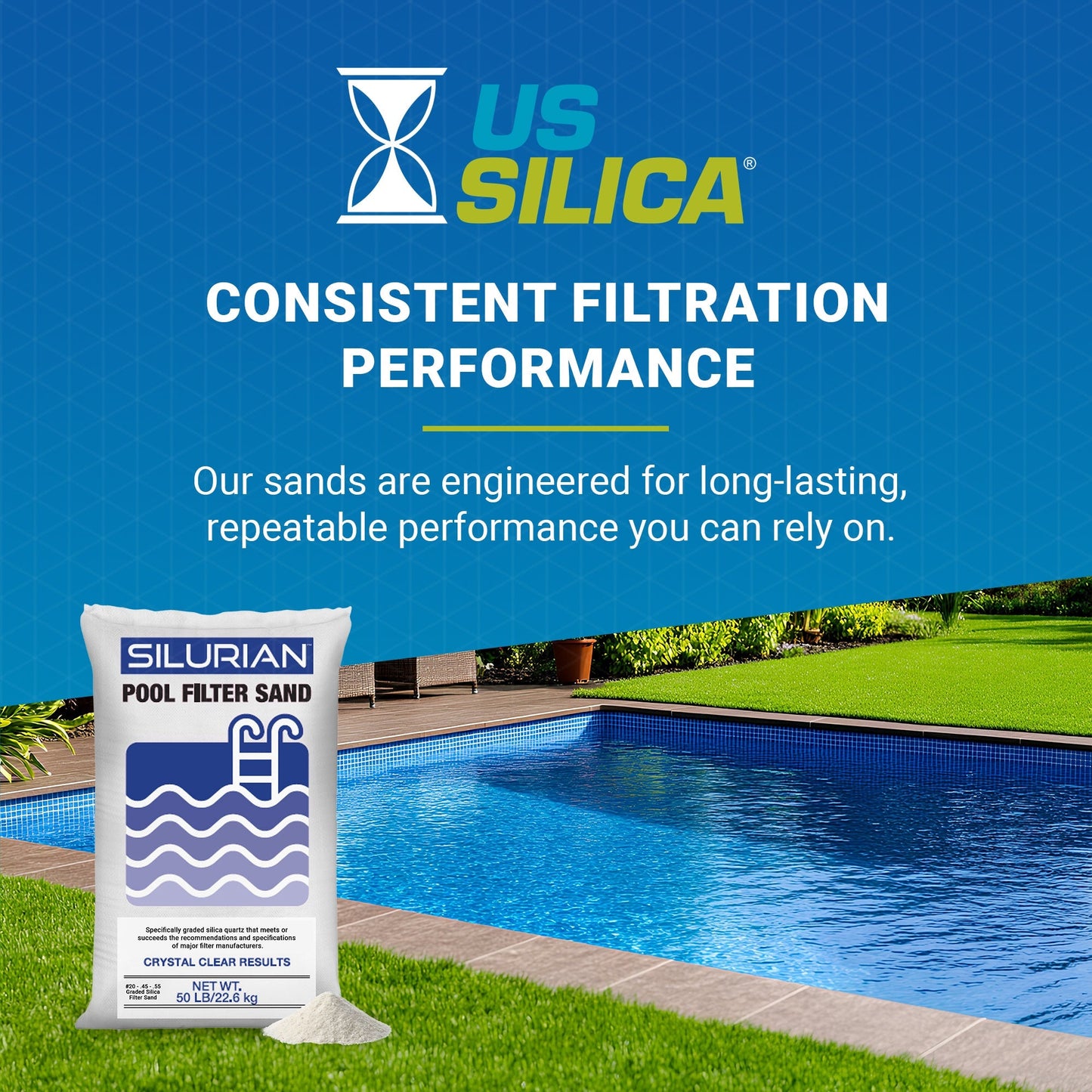 U.S. Silica 3 Pack SILURIAN 20 Grade Pool Filter Sand for Optimal Filtration