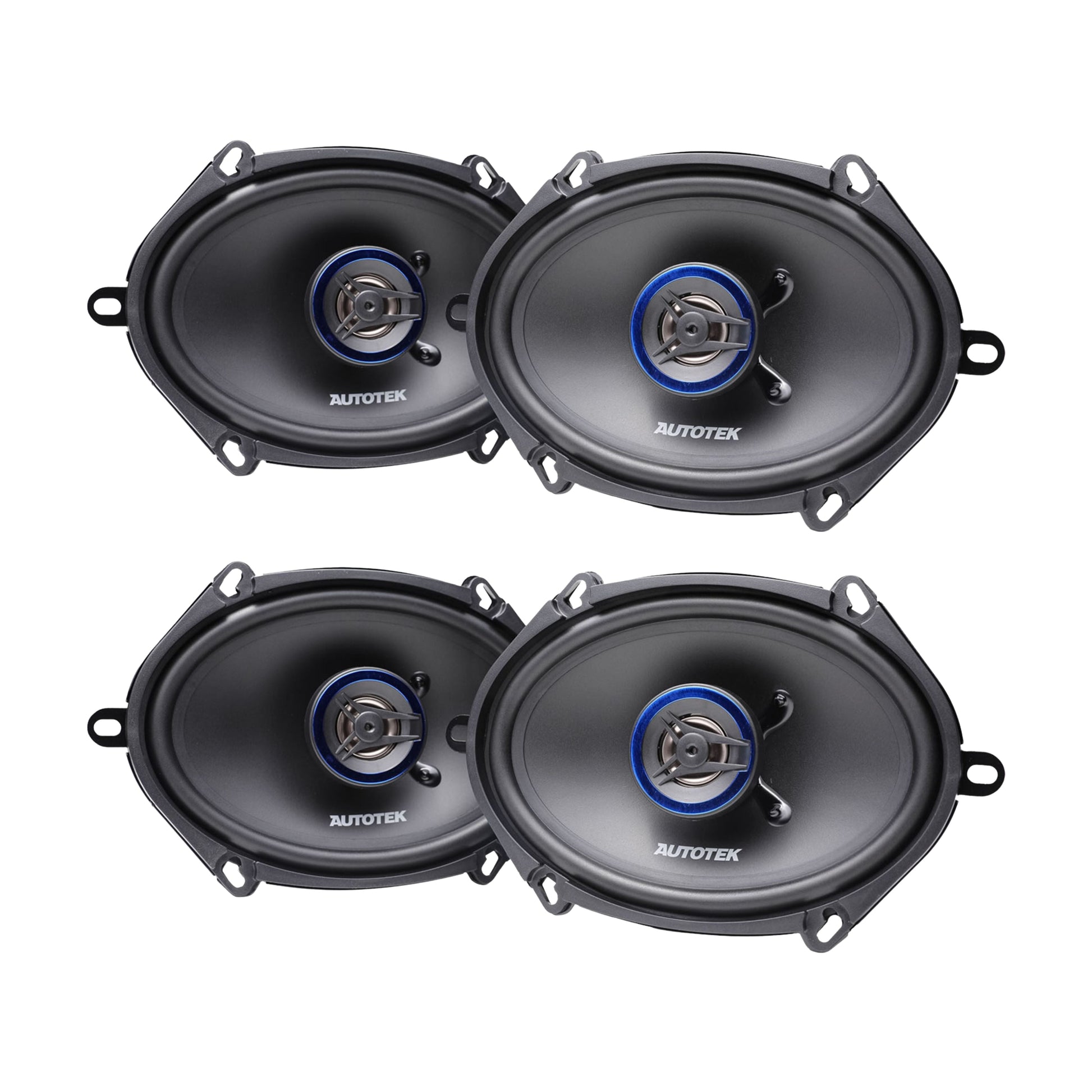 Autotek 4 Pack Street Machine 250W 5"x7" & 6"x8" 2 Way Car Audio Coaxial Speaker - Find Fresh Goods