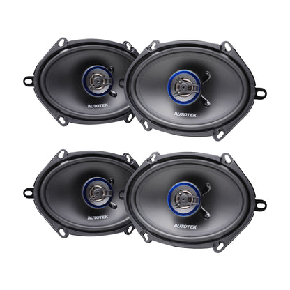 Autotek 4 Pack Street Machine 250W 5"x7" & 6"x8" 2 Way Car Audio Coaxial Speaker - Find Fresh Goods