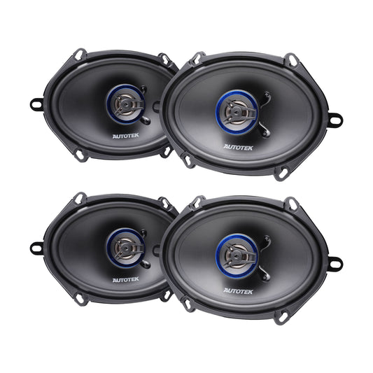 Autotek 4 Pack Street Machine 250W 5"x7" & 6"x8" 2 Way Car Audio Coaxial Speaker - Find Fresh Goods