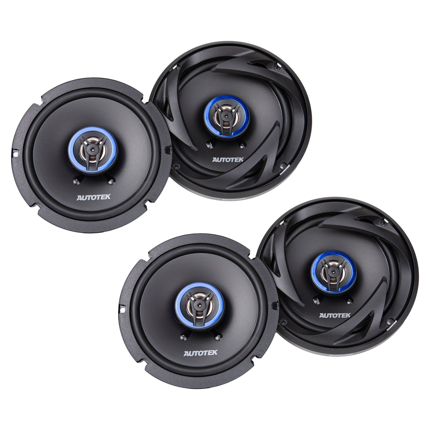 Autotek 4 Pack Street Machine 6.5 Inch 2-Way Shallow Car Audio Coaxial Speakers - Find Fresh Goods