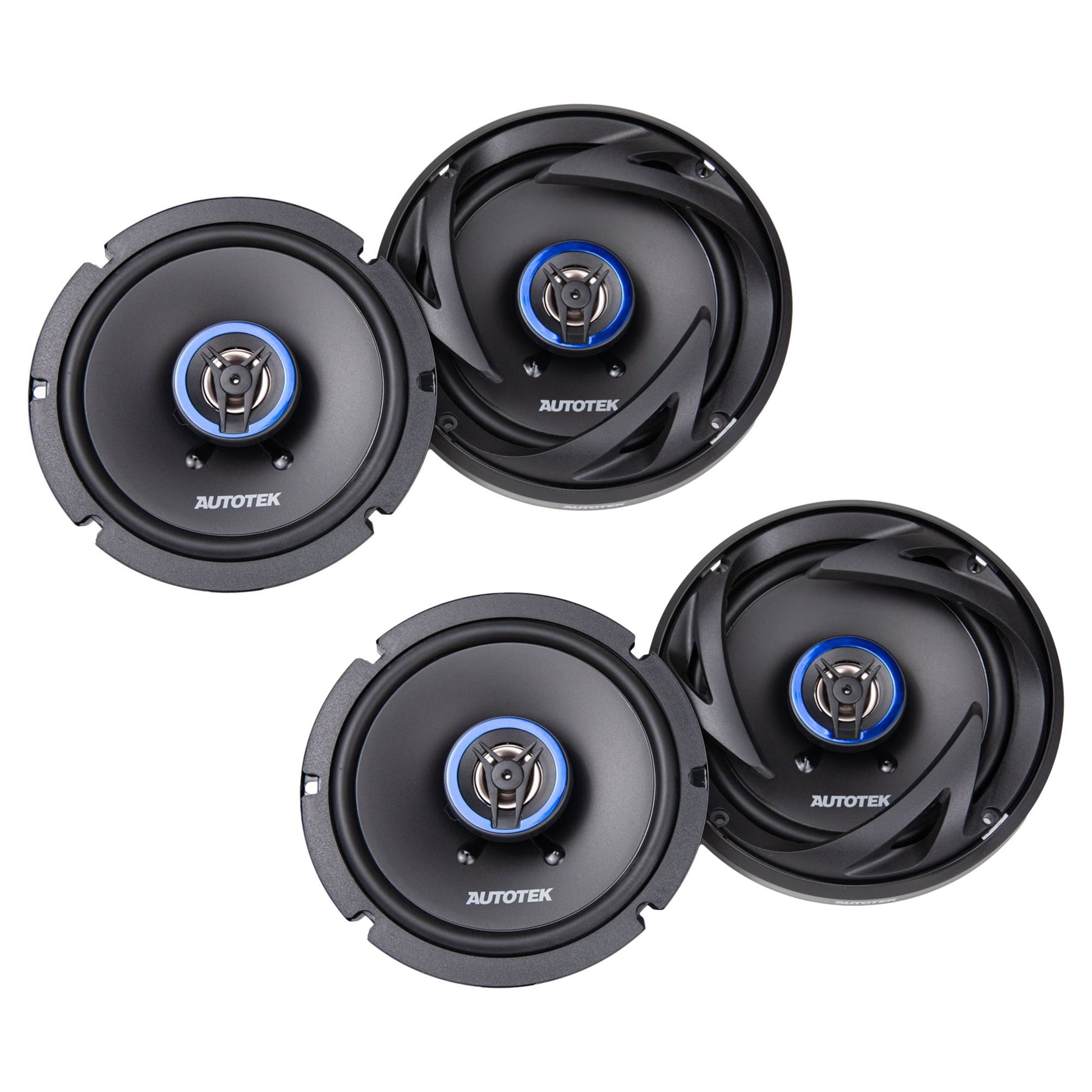 Autotek 4 Pack Street Machine 6.5 Inch 2-Way Shallow Car Audio Coaxial Speakers - Find Fresh Goods
